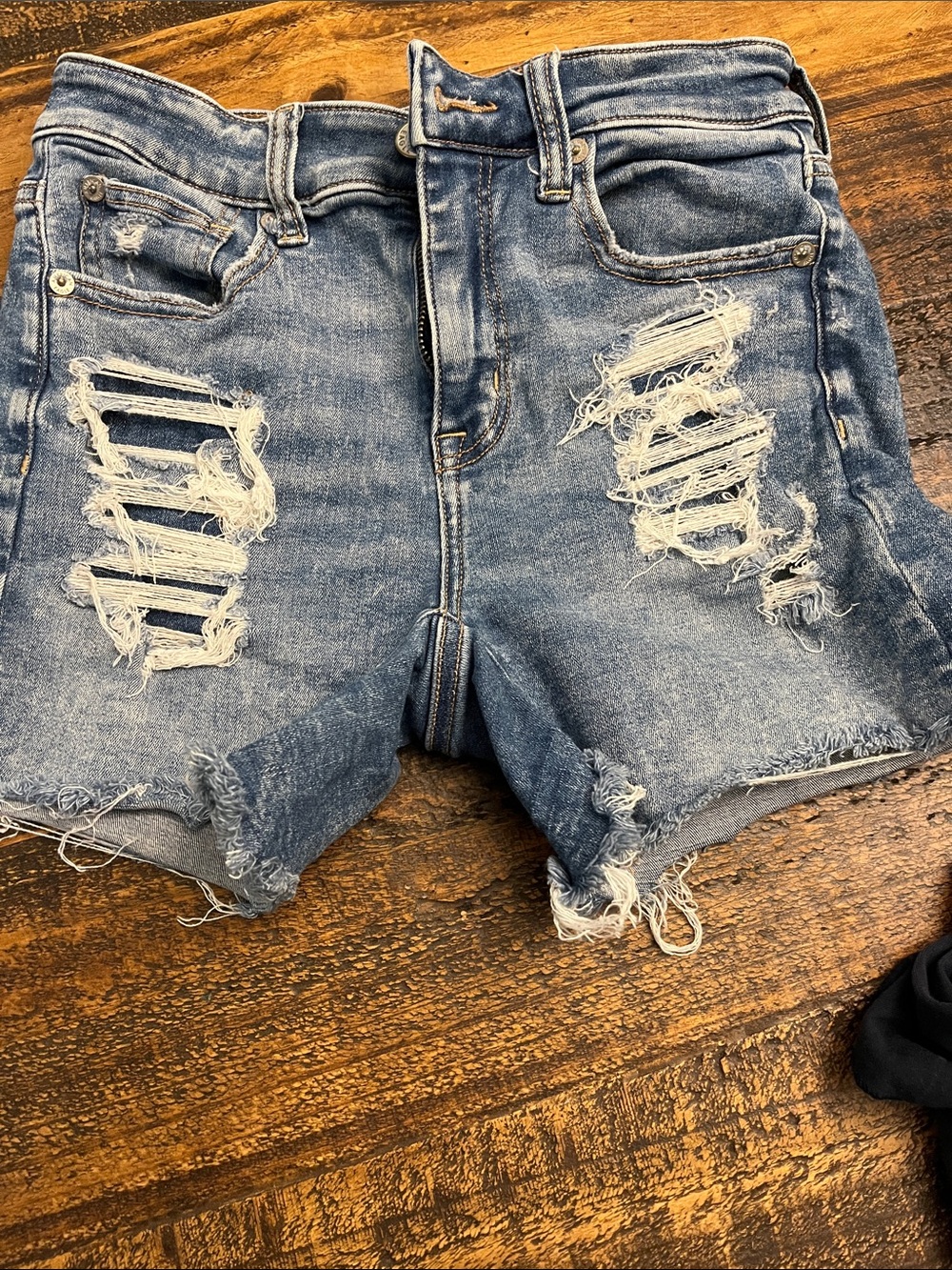 American Eagle Outfitters Distressed Blue Denim Cutoff Shorts